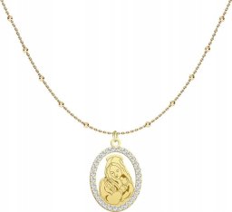 Radziszewska Jewellery Pozłacany Naszyjnik MEDALIK MATKA BOSKA GRAWER