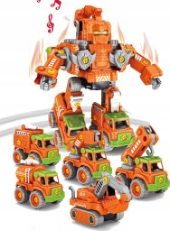 OWL-TECH AUTO ROBOT DO SKRĘCANIA 5w1 LED TRANSFORMER XXL ZABAWKA KONSTRYKCYJNA