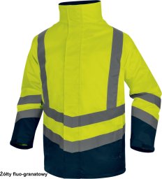 Kurtka męska Delta Plus OPTIMUM3 - KURTKA OSTRZEGAWCZA 5 W 1 Z POLIESTRU OXFORD POWLEKANEGO PU - żółty fluo-granatowy 5XL