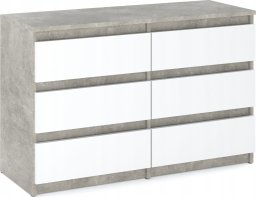 Stiv-Meble Szafka Rtv Komoda Z Szufladami Beton Biały Mat 100 CM 6 Szuflad Nowoczesna