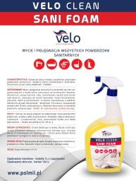 Velo VELO CLEAN SANI FOAM 1l  Gotowy do użycia preparat do czyszczenia powierzchni sanitarnych