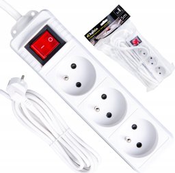 KELTIN Przedłużacz elektryczny – listwa zasilająca biała 3 gniazda 5m (40)