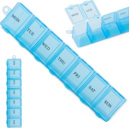 Verk Pojemnik na leki tygodniowy lekarstwa kasetka organizer na suplementy 7 dni Pojemnik na leki tygodniowy lekarstwa kasetka organizer na suplementy 7 dni