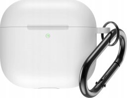 Hurtel Silicone Airpods Case with hook - AirPods 4 white