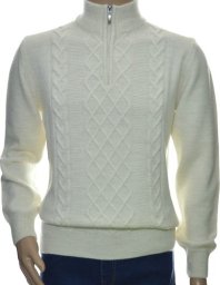 Selantino Ciepły wełniany sweter męski ze stójką półgolf szetland na zamek 2XL XXL
