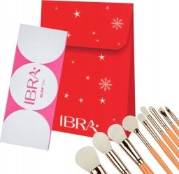 Ibra IBRA_SET pedzle do makijażu 9szt. + paleta 3 rozświetlaczy Glow Trio + Torebka prezentowa