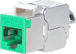 Intellinet Network Solutions INTELLINET Cat6a 10G Slimline Keystone-Modul STP werkzeuglos mit Rastclip f�r Massivdraht vergoldete Kontakte Metallgeh�use gr�n