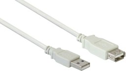Kabel USB Alcasa USB-A - USB-A 1.8 m Biały (2511-OF2)