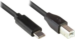 Kabel USB Alcasa USB-C - USB-B 0.5 m Czarny (2510-CB005)