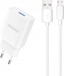 Ładowarka sieciowa Dudao A4EU USB-A 2.1A - biała + kabel USB-A - micro USB