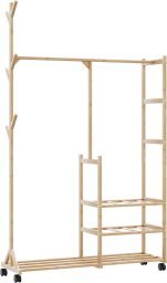 vidaXL Wieszak na ubrania z półkami i kółkami, 100x38x175,5 cm