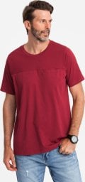 T-shirt LOOSE FIT męski z kieszonką czerwony V3 OM-TSCT-0171 S