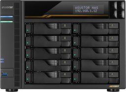 Serwer plików Asustor LOCKERSTOR 10 Gen3 AS6810T 10-bay, AMD Ryzen V3C14 Cztery rdzenie 2.3GHz, 16G ECC DDR5, 4x M.2 PCIe (NVMe), 2x 10 GbE, 2x 5 GbE