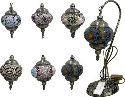 Lampa stołowa - klosz pojedynczy, wielokolorowy