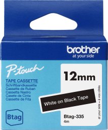 Brother BTAG-335 taśmy do etykietowania Biały na czarnym