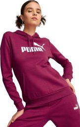 Bluza damska Puma ESS Logo Hoodie FL burgundowa 586789 52 XS
