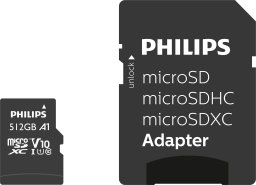Karta Philips Ultra Speed MicroSDXC 512 GB Class 10 UHS-I/U1 A1 V10 (FM51MP45B/00)