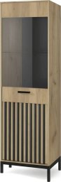 Halmar Witryna LAMINO W-1 dąb craft/czarna HALMAR