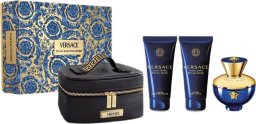 Versace Dylan Blue Pour Femme edp 100ml + żel pod prysznic 100ml + balsam do ciała 100ml + kosmetyczka
