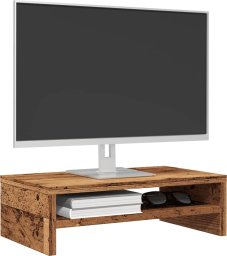 vidaXL Podstawka pod monitor, stare drewno, 42x24x13 cm