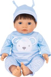 TINY TREASURES, Blue Bear Doll, Brown Hair