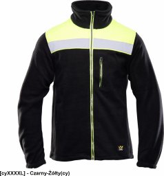 ORPO - POLAR RIVAL wzmocnienia z materiału OXFORD 3 kieszenie zapinany na zamek polar 100%  320 g/m2 pasy odblaskowe - Czarny-Żółty(cy) 4XL.