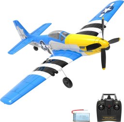 Samolot zdalnie sterowany VolantexRC Mini Mustang P-51D z systemem stabilizacji Xpilot One Key Aerobatic 761-5 V2 RTF Blue
