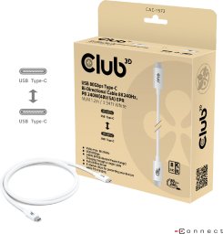 Kabel USB Club 3D USB-C - USB-C 1.2 m Biały (CAC-1572)