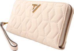 Guess, Elenia, Textile Wallet, SLG Large Zip, Stone, For Women For Women