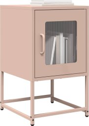 vidaXL Szafka nocna Różowa 36x39x60,5 cm Stal walcowana na zimno