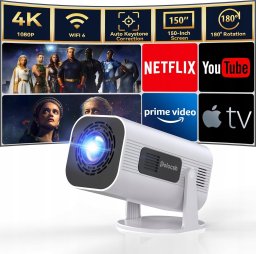 Polocsh P6 Projektor 4K kino domowe 150" rzutnik 1080p Full HD nowy 2024