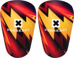 Ochraniacze piłkarskie Proskary Comic Shin Pads czarno-pomarańczowe 12x8 cm