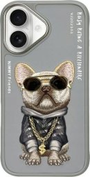 Nimmy iPhone 16 6.1" case gray/gray Glasses Cool Dog