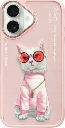 Nimmy iPhone 16 6.1" case pink/pink Glasses Cool Cat