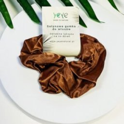 Yeye Satynowa gumka do włosów Brązowy