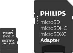 Karta Philips Ultra Speed MicroSDXC 256 GB Class 10 UHS-I/U1 A1 V10 (FM25MP45B/00)
