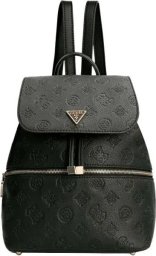 Guess, Helaina, Synthetic Leather, Textile Backpack, Black, Lined Compartment, For Women, 24 x 30 x 13 cm For Women