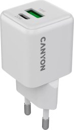 Canyon CU20AC Aparat cyfrowy, Kontroler do gier, Słuchawki, Zestaw słuchawkowy, Telefon komórkowy, Laptop, Power bank, Tablet Biały Prąd przemienny Szybkie ładowanie Wewnętrzna