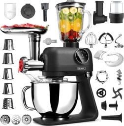 Robot Kuchenny PLANETARNY Wielofunkcyjny 5,5L Mikser BLENDER 2200W + 43 el. - Yoer Astralo Pro KM04BK - DARMOWA DOSTAWA