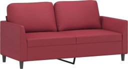 2-osobowa sofa, winna czerwień, 140 cm, sztuczna skóra
