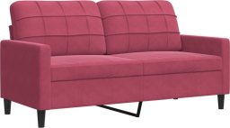 Sofa 2-osobowa, winna czerwień, 140 cm, tapicerowana aksamitem