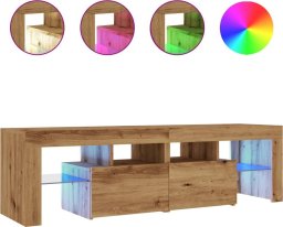 Szafka pod TV z oświetleniem LED, dąb artisan, 140x36,5x40 cm