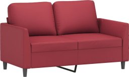 2-osobowa sofa, winna czerwień, 120 cm, sztuczna skóra