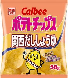 Chipsy Kansai Dashi-Shoyu smak sosu sojowego i pasty dashi 58g - Calbee