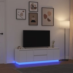 vidaXL Szafka RTV z oświetleniem LED Biała 160,5x41x50 cm