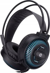 HP DHE-8001, s�uchawki z mikrofonem, przewodowaczarna, 2.0, pod�wietlona, 3.5 mm jack + USB