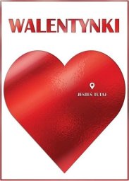 Karnet B6 Walentynki Serce i Pinezka