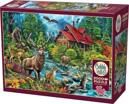 Puzzle 2000 Leśna chatka z czerwonym dachem G3