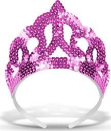 Tiara z cekinami różowa