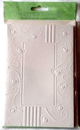 Teka Karty tłoczone+koperty ornament serca creme05 5szt